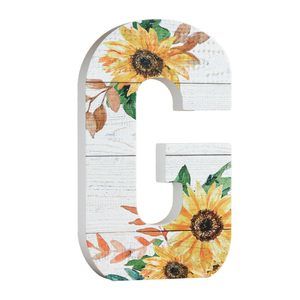 - 10" Wood Lettes For Wall Decor, Sunflower Tabletop Alphabet Decoration, Diy💫